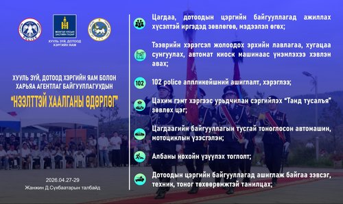 Хууль зүй, дотоод хэргийн яам болон харьяа агентлаг, байгууллагуудын 